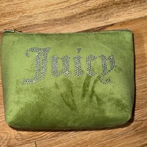Juicy Couture Olive Green Velvet Cosmetic Bag